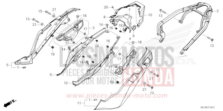 COUVERCLE LATERAL/PORTE-BAGAGE ARRIERE (2) de Africa Twin MAT IRIDIUM GRAY METALLIC (NHC64) 2025